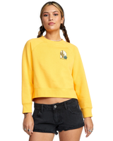 The RVCA Womens Oasis Fleece Sweatshirt in Marigold