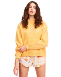 The Billabong Womens Morning Surf Hoodie in Marigold