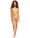 The Billabong Womens So Dazed Charlie Fixed Triangle Bikini Top in Marigold