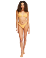 The Billabong Womens So Dazed Charlie Fixed Triangle Bikini Top in Marigold