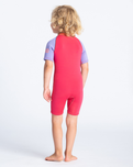 The C-Skins Girls C-Kid Baby Shorty Wetsuit in Coral, Lilac & Bright Coral