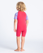 The C-Skins Girls C-Kid Baby Shorty Wetsuit in Coral, Lilac & Bright Coral