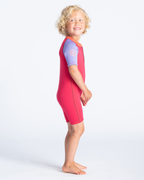 The C-Skins Girls C-Kid Baby Shorty Wetsuit in Coral, Lilac & Bright Coral