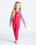 The C-Skins Girls C-Kid Baby Wetsuit in Coral, Lilac & Bright Coral