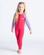 The C-Skins Girls C-Kid Baby Wetsuit in Coral, Lilac & Bright Coral