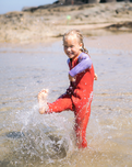 The C-Skins Girls C-Kid Baby Wetsuit in Coral, Lilac & Bright Coral