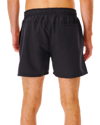 The Rip Curl Mens Offset Volley Shorts in Black