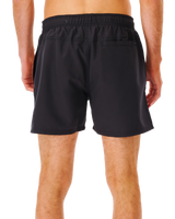 The Rip Curl Mens Offset Volley Shorts in Black