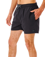 The Rip Curl Mens Offset Volley Shorts in Black