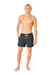 The Rip Curl Mens Offset Volley Shorts in Black