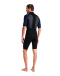 The C-Skins Mens Element 3/2mm Back Zip Shorty Wetsuit in Black, Slate & Cyan