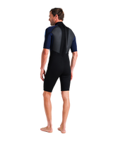 The C-Skins Mens Element 3/2mm Back Zip Shorty Wetsuit in Black, Slate & Cyan