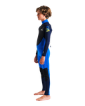 The C-Skins Boys Element 3/2mm Back Zip Wetsuit in Cyan, Slate & Multi