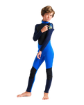 The C-Skins Boys Element 3/2mm Back Zip Wetsuit in Cyan, Slate & Multi