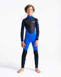 Boys Element 3/2mm Back Zip Wetsuit in Cyan, Slate & Multi