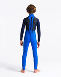 Boys Element 3/2mm Back Zip Wetsuit in Cyan, Slate & Multi