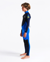 Boys Element 3/2mm Back Zip Wetsuit in Cyan, Slate & Multi