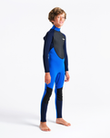 Boys Element 3/2mm Back Zip Wetsuit in Cyan, Slate & Multi