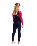 The C-Skins Girls Element 3/2mm Back Zip Wetsuit in Slate, Coral & Multi