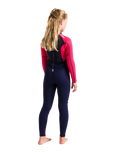 The C-Skins Girls Element 3/2mm Back Zip Wetsuit in Slate, Coral & Multi