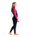 The C-Skins Girls Element 3/2mm Back Zip Wetsuit in Slate, Coral & Multi