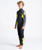 The C-Skins Boys Element 3/2mm Back Zip Wetsuit in Anthracite, Yellow & Black Tie Dye