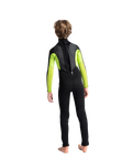 Boys Element 3/2mm Back Zip Wetsuit in Black, Lime & Multi