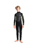 Boys Element 3/2mm Back Zip Wetsuit in Black, Lime & Multi