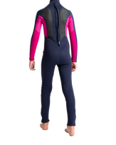 Girls Element 3/2mm Back Zip Wetsuit in Slate Navy, Magenta & Multi