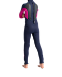 Girls Element 3/2mm Back Zip Wetsuit in Slate Navy, Magenta & Multi