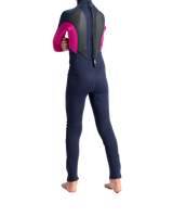 Girls Element 3/2mm Back Zip Wetsuit (2022) in Slate Navy, Magenta & Multi