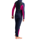 Girls Element 3/2mm Back Zip Wetsuit in Slate Navy, Magenta & Multi