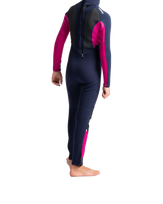 Girls Element 3/2mm Back Zip Wetsuit in Slate Navy, Magenta & Multi