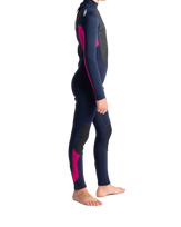 Girls Element 3/2mm Back Zip Wetsuit in Slate Navy, Magenta & Multi