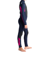 Girls Element 3/2mm Back Zip Wetsuit (2022) in Slate Navy, Magenta & Multi