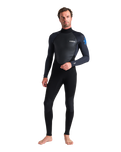 The C-Skins Mens Element 3/2mm Back Zip Wetsuit in Black, Anthracite & Cyan