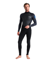 The C-Skins Mens Element 3/2mm Back Zip Wetsuit in Black, Anthracite & Cyan