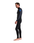 The C-Skins Mens Element 3/2mm Back Zip Wetsuit in Black, Anthracite & Cyan