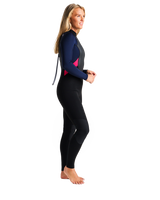 The C-Skins Womens Element 3/2mm Back Zip Wetsuit in Black, Slate & Coral