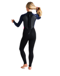 The C-Skins Womens Element 3/2mm Back Zip Wetsuit in Black, Slate & Coral