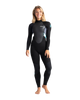 The C-Skins Womens Element 3/2mm Back Zip Wetsuit in Raven Black, Black Tie Dye & Cyan