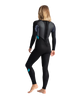 The C-Skins Womens Element 3/2mm Back Zip Wetsuit in Raven Black, Black Tie Dye & Cyan