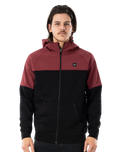 The Rip Curl Mens Anti-Series Viral Zip Fleece Jacket in Maroon