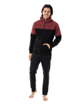 The Rip Curl Mens Anti-Series Viral Zip Fleece Jacket in Maroon