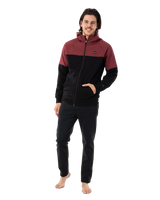 The Rip Curl Mens Anti-Series Viral Zip Fleece Jacket in Maroon