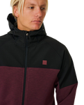 Anti-Series Viral Zip Fleece Jacket in Maroon