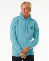 The Rip Curl Mens Search Icon Hoodie in Dusty Blue