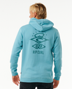 The Rip Curl Mens Search Icon Hoodie in Dusty Blue