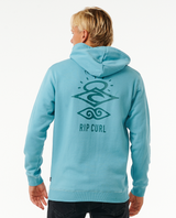 The Rip Curl Mens Search Icon Hoodie in Dusty Blue