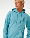 The Rip Curl Mens Search Icon Hoodie in Dusty Blue